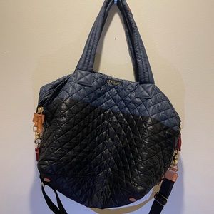 MZ Wallace Medium Metro tote. Two tone (blue and black/very dark navy).